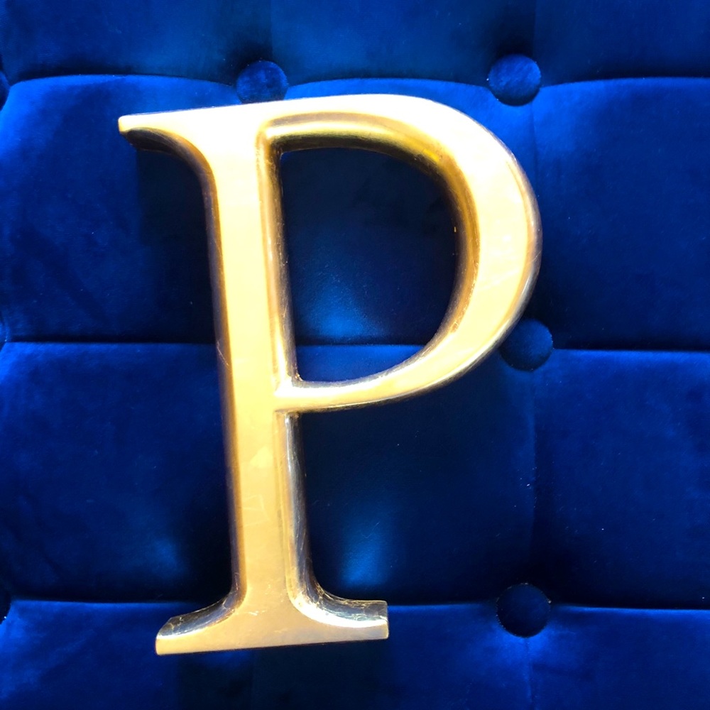 RH Antiqued Gilt Wood Letter “P”
